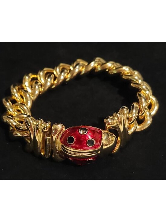 Joan Rivers Jewelry - Joan Rivers Ladybug Beetle Gold-Tone Chunky Cable Bracelet